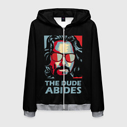 Толстовка 3D на молнии мужская The Dude Abides Лебовски, цвет: 3D-меланж