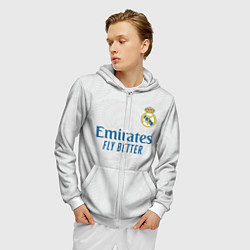 Толстовка 3D на молнии мужская Реал Мадрид форма 20212022, цвет: 3D-белый — фото 2