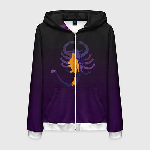 Мужская толстовка на молнии Drive - Retrowave / 3D-Белый – фото 1