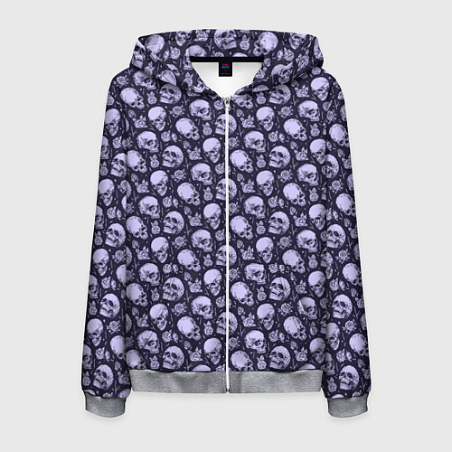 Мужская толстовка на молнии Черепа / 3D-Меланж – фото 1