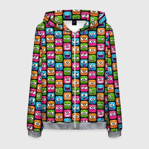 Мужская толстовка на молнии Эмоции / 3D-Меланж – фото 1