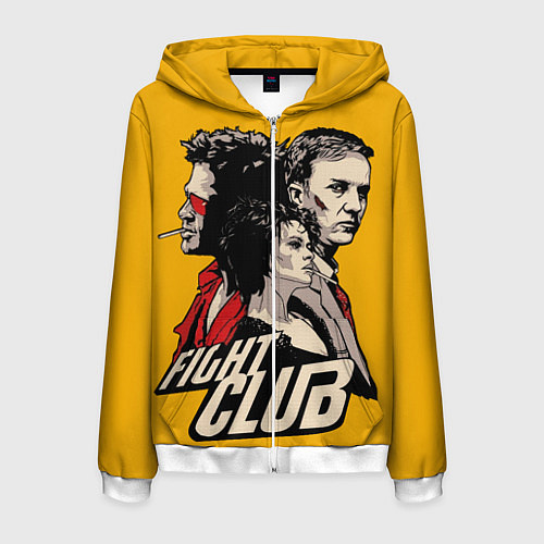 Мужская толстовка на молнии Бойцовский Клуб Три личности / 3D-Белый – фото 1