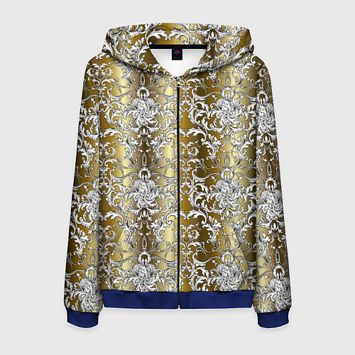 Мужская толстовка на молнии Versace gold & white / 3D-Синий – фото 1