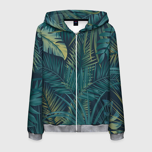 Мужская толстовка на молнии Текстура папоротник / 3D-Меланж – фото 1