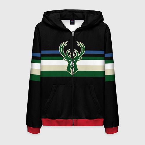 Мужская толстовка на молнии Milwaukee Bucks форма Statement Edition / 3D-Красный – фото 1