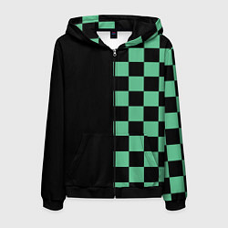 Толстовка 3D на молнии мужская КОСТЮМ TANJIRO KAMADO ТАНДЖИРО, цвет: 3D-черный