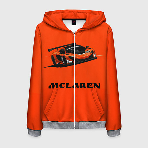 Мужская толстовка на молнии Mclaren / 3D-Меланж – фото 1