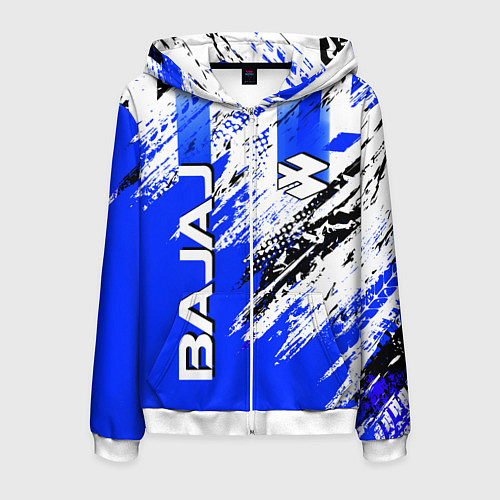 Мужская толстовка на молнии BAJAJ БАДЖАДЖ МОТОСПОРТ / 3D-Белый – фото 1