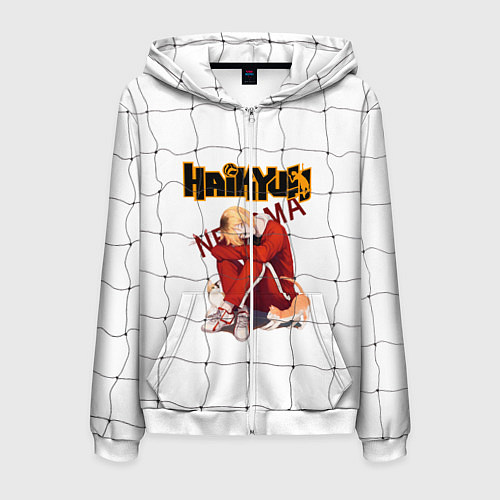 Мужская толстовка на молнии Кенма Козуме / 3D-Белый – фото 1