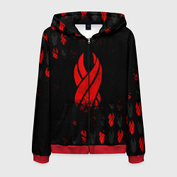 Толстовка 3D на молнии мужская DEAD SPACE ОБЕЛИСК, цвет: 3D-красный