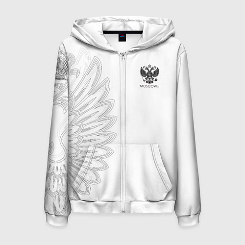 Мужская толстовка на молнии Russia MSKSide - Colorless / 3D-Белый – фото 1