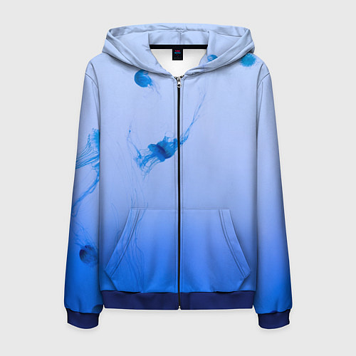 Мужская толстовка на молнии МЕДУЗЫ ГРАДИЕНТ / 3D-Синий – фото 1