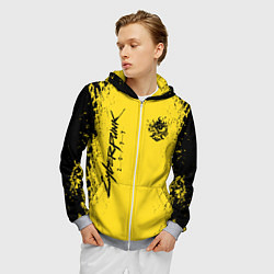 Толстовка 3D на молнии мужская CYBERPUNK 2077 КИБЕРПАНК 2077, цвет: 3D-меланж — фото 2