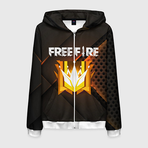 Мужская толстовка на молнии FREE FIRE GRAND MASTER / 3D-Белый – фото 1