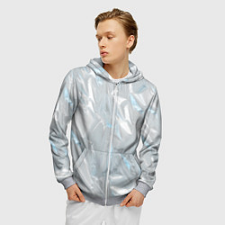 Толстовка 3D на молнии мужская Голографическая текстура, цвет: 3D-меланж — фото 2