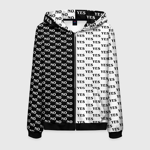 Мужская толстовка на молнии YES NO Z / 3D-Черный – фото 1
