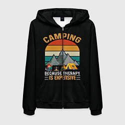 Толстовка 3D на молнии мужская Camping, цвет: 3D-черный