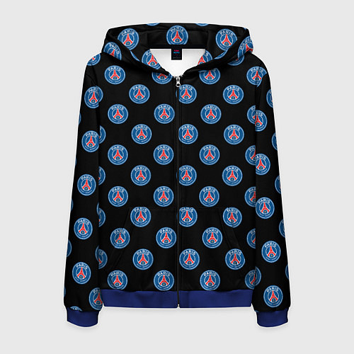 Мужская толстовка на молнии ПСЖ ПАТТЕРН PSG PATTERN / 3D-Синий – фото 1