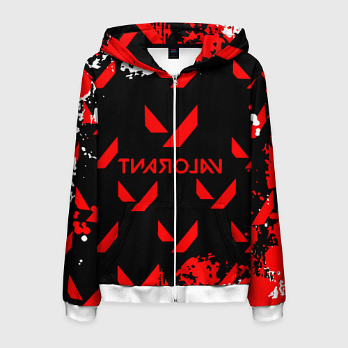 Мужская толстовка на молнии Valorant, / 3D-Белый – фото 1