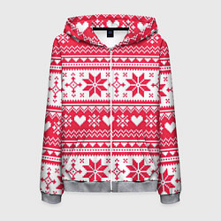 Толстовка 3D на молнии мужская Новогодний уют, цвет: 3D-меланж
