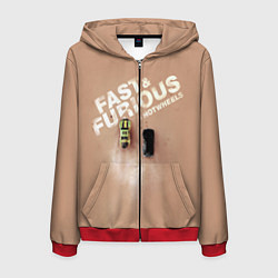 Толстовка 3D на молнии мужская Hot Wheels Хот Вилс, цвет: 3D-красный