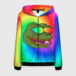 Мужская толстовка на молнии Pepe rainbow