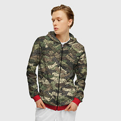Толстовка 3D на молнии мужская Именной камуфляж Макс, цвет: 3D-красный — фото 2