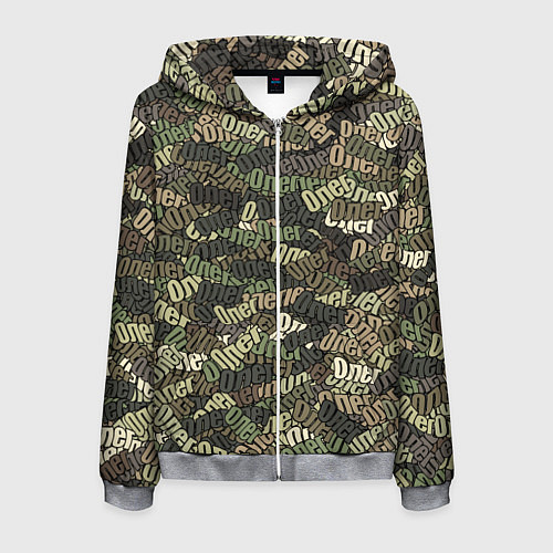 Мужская толстовка на молнии Именной камуфляж Олег / 3D-Меланж – фото 1