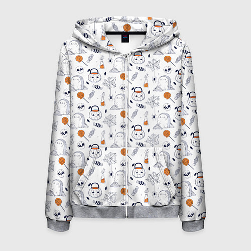 Мужская толстовка на молнии Patern Halloween 7 / 3D-Меланж – фото 1