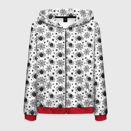 Мужская толстовка на молнии Patern Halloween 9 / 3D-Красный – фото 1