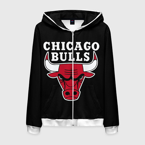 Мужская толстовка на молнии B C Chicago Bulls / 3D-Белый – фото 1