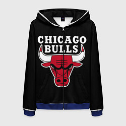 Толстовка 3D на молнии мужская B C Chicago Bulls, цвет: 3D-синий