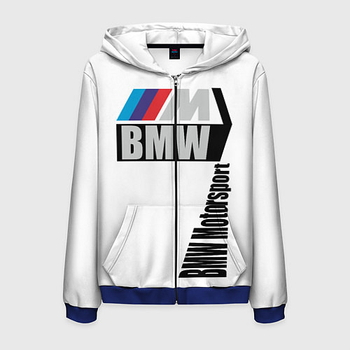 Мужская толстовка на молнии BMW Motorsport / 3D-Синий – фото 1