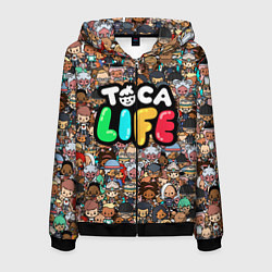 Толстовка 3D на молнии мужская Toca Life, цвет: 3D-черный
