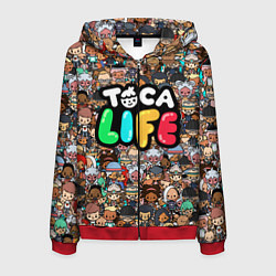 Толстовка 3D на молнии мужская Toca Life, цвет: 3D-красный