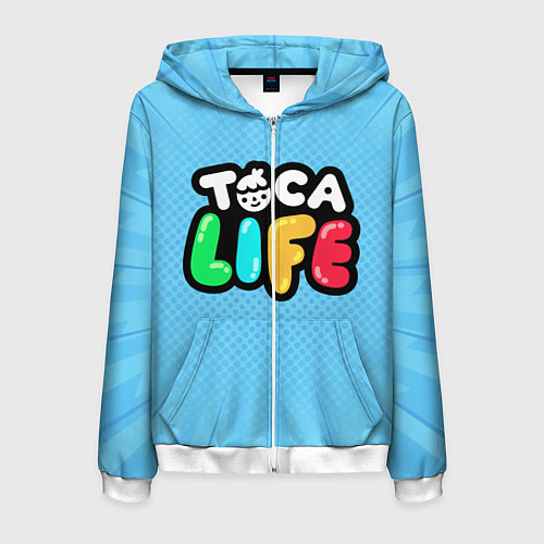 Мужская толстовка на молнии Toca Life: Logo / 3D-Белый – фото 1