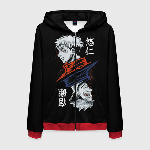 Мужская толстовка на молнии ИТАДОРИ СУКУНА ITADORI SUKUNA МАГИЧЕСКАЯ БИТВА / 3D-Красный – фото 1