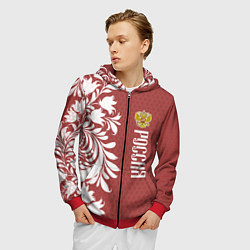Толстовка 3D на молнии мужская Сборная России, цвет: 3D-красный — фото 2