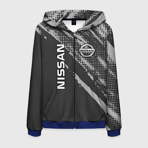 Мужская толстовка на молнии Nissan Car Ниссан / 3D-Синий – фото 1