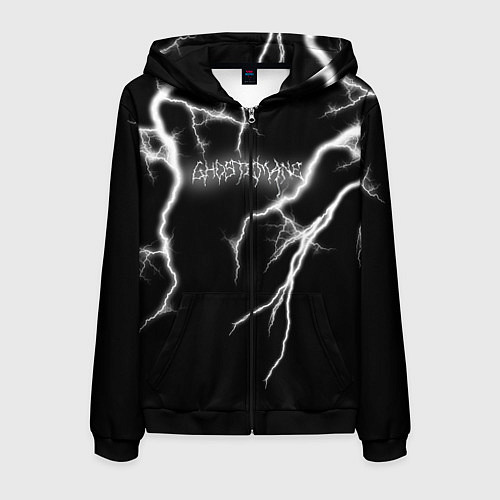 Мужская толстовка на молнии GHOSTEMANE Lightning Гостмейн Молния Надпись / 3D-Черный – фото 1