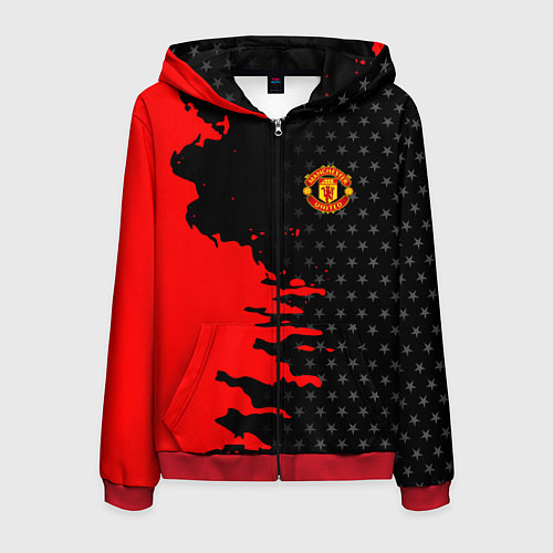Мужская толстовка на молнии МАНЧЕСТЕР ЮНАЙТЕД FCMU MANCHESTER UNITED RED DEVIL / 3D-Красный – фото 1