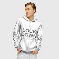 Толстовка 3D на молнии мужская QR Lockdown англ, цвет: 3D-меланж — фото 2
