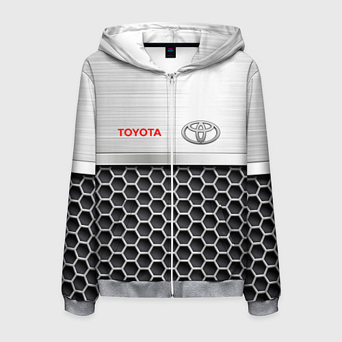 Мужская толстовка на молнии Toyota Стальная решетка / 3D-Меланж – фото 1