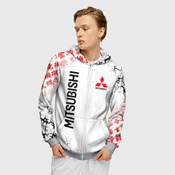Толстовка 3D на молнии мужская MITSUBISHI JAPAN STYLE SAMURAI AUTO, цвет: 3D-меланж — фото 2