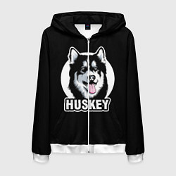 Мужская толстовка на молнии Собака Хаски Husky