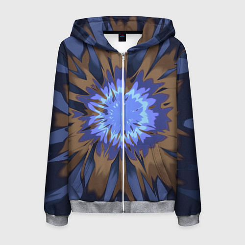 Мужская толстовка на молнии Василек Абстракция / 3D-Меланж – фото 1
