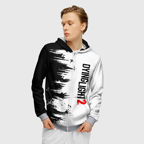 Мужская толстовка на молнии DYING LIGHT 2 GOOD NIGHT AND GOOD LUCK / 3D-Меланж – фото 3