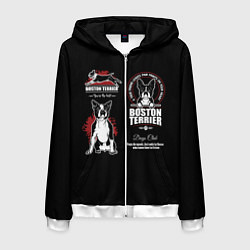 Мужская толстовка на молнии Бостон-Терьер Boston Terrier