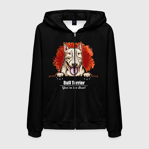 Мужская толстовка на молнии Собака Бультерьер / 3D-Черный – фото 1