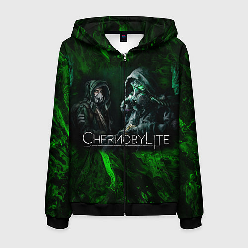 Мужская толстовка на молнии Катастрофа / 3D-Черный – фото 1